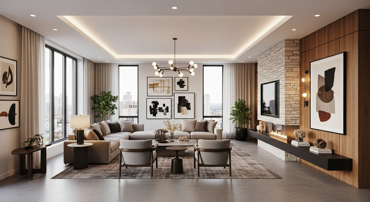 Aerial view of the property and surrounding area